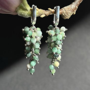 Silver emerald earrings